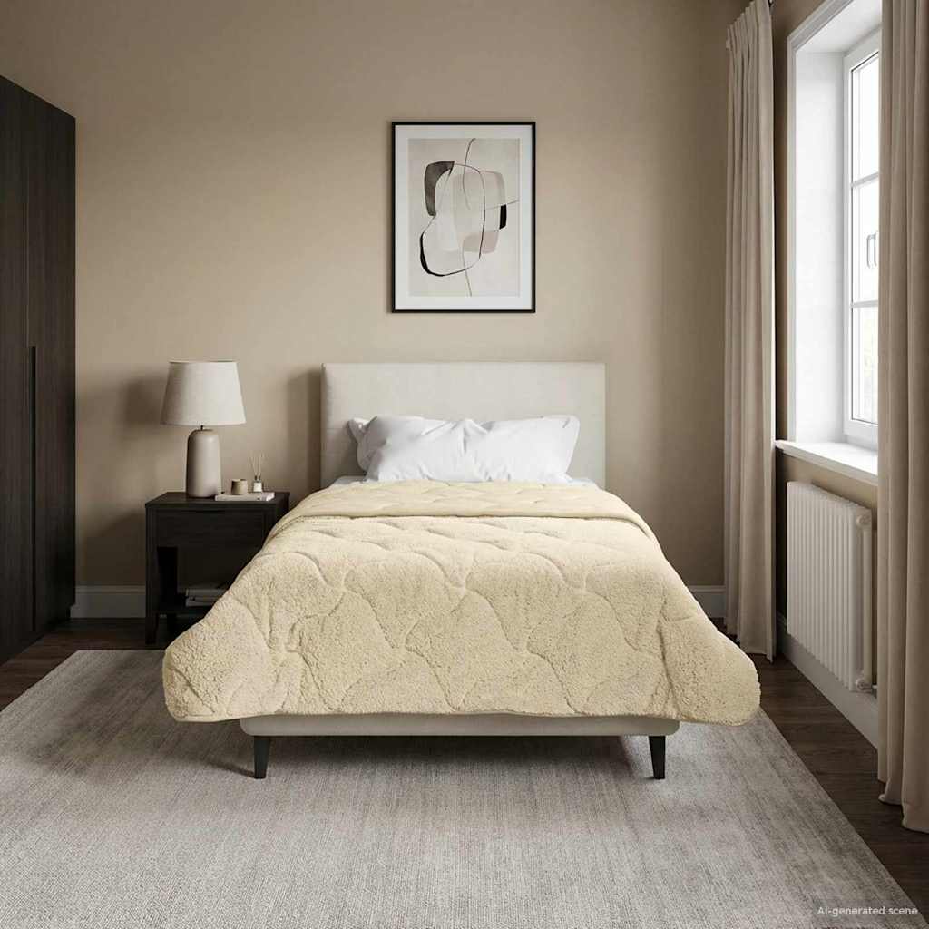 vidaXL Χειμερινό Παπλωματοθήκη Ουαντινγκ Κρεμ 155 x 220 cm