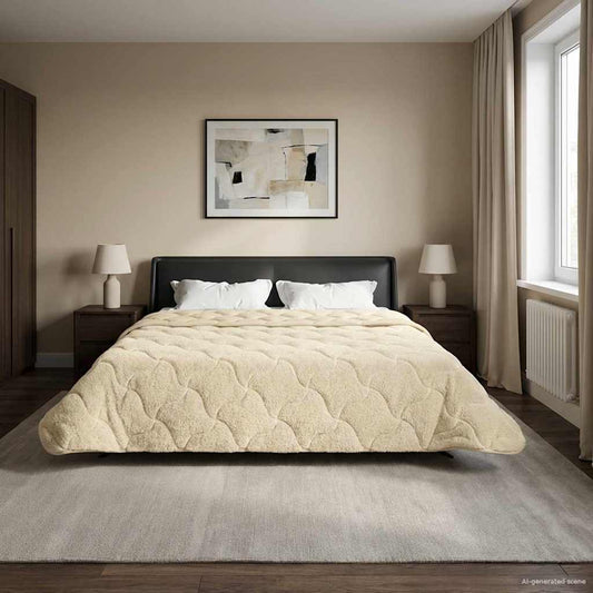 vidaXL Χειμερινό Παπλωματοθήκη 200 x 220 cm Χειμώνας Κρεμ Αναπνεύσιμο