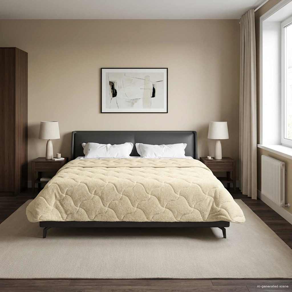 vidaXL Χειμερινό Παπλωματοθήκη Ουαντινγκ Κρεμ 220 x 260 cm