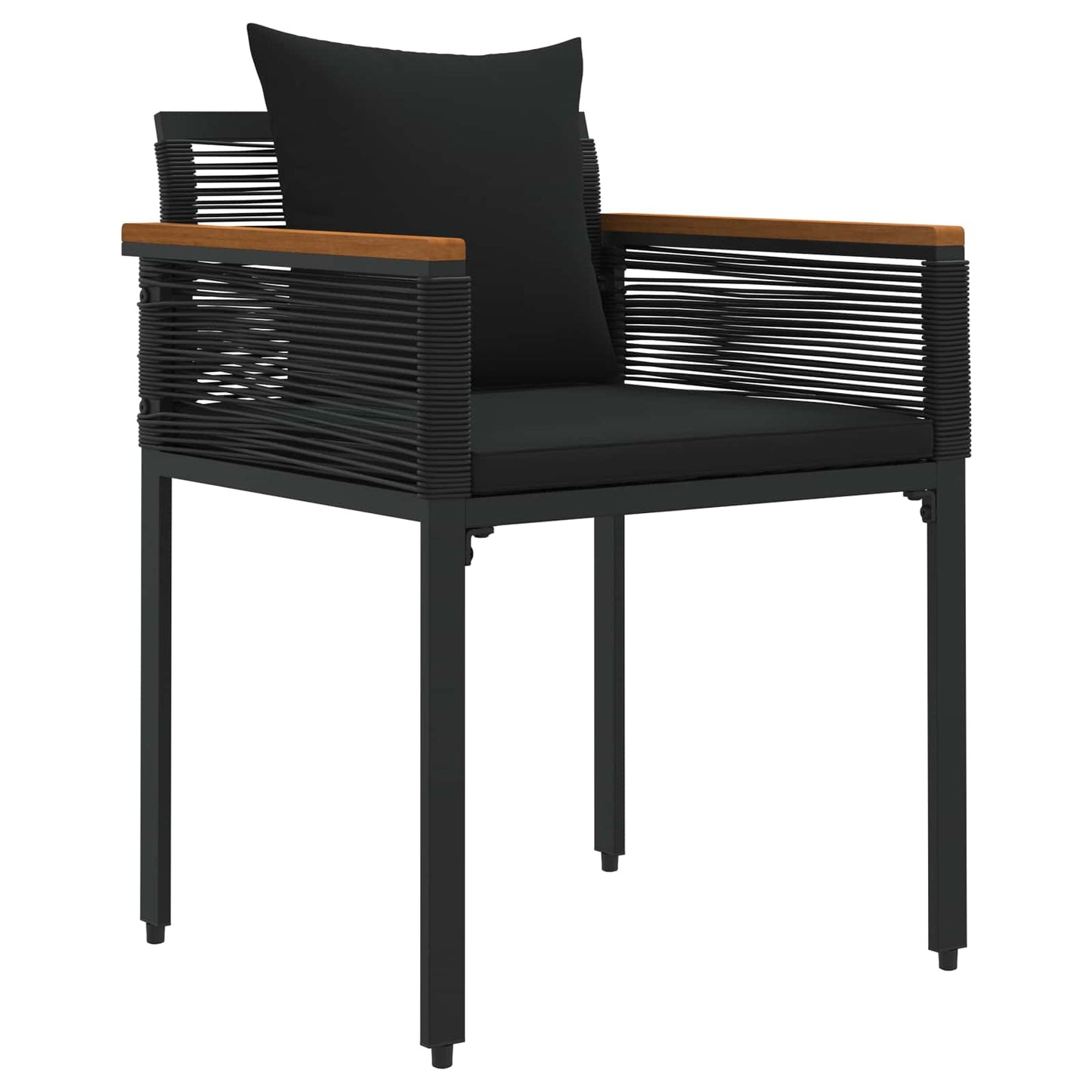 vidaXL Σετ Εξωτερικών Επίπλων με μαξιλάρι 4 pcs Μαύρο Ράτα PE