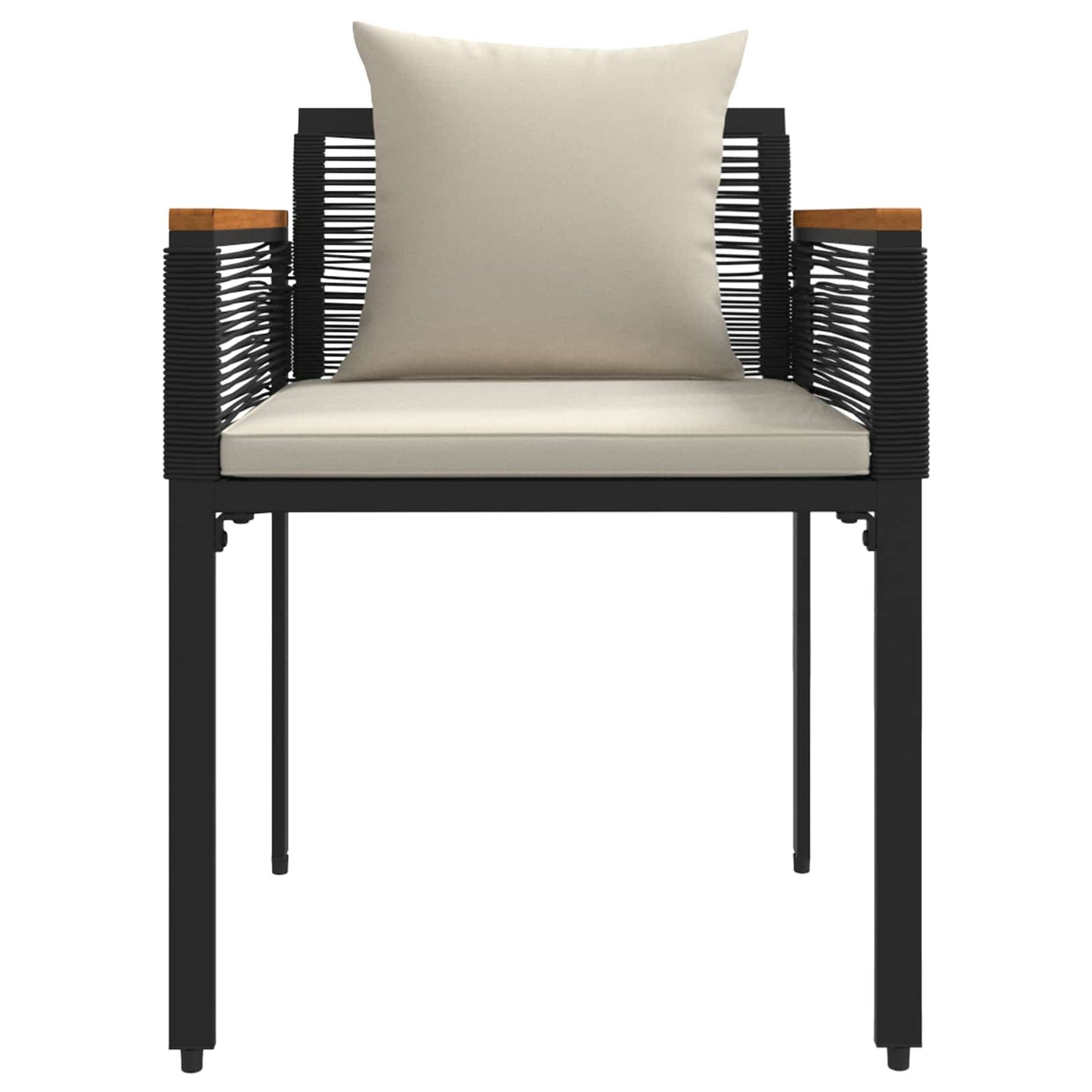 vidaXL Σετ Εξωτερικών Επίπλων 4 pcs Μαύρο και Κρεμ Λευκό Ράτα PE