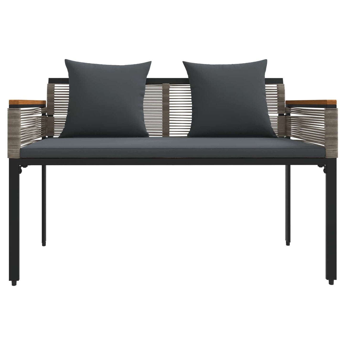 vidaXL Σετ Εξωτερικών Επίπλων 4 pcs Γκρι και Σκούρο Γκρι Ράτα PE