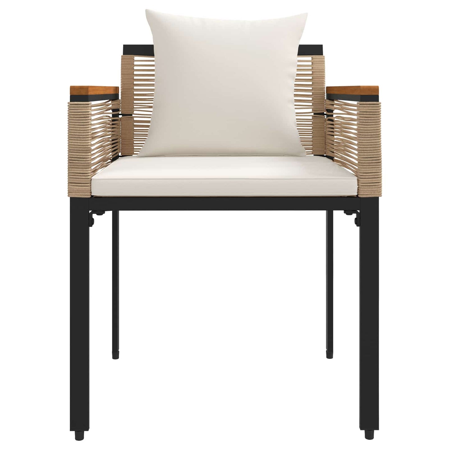 vidaXL Σετ Εξωτερικών Επίπλων με μαξιλάρι 4 pcs Μπεζ και Κρέμ Ράτα PE