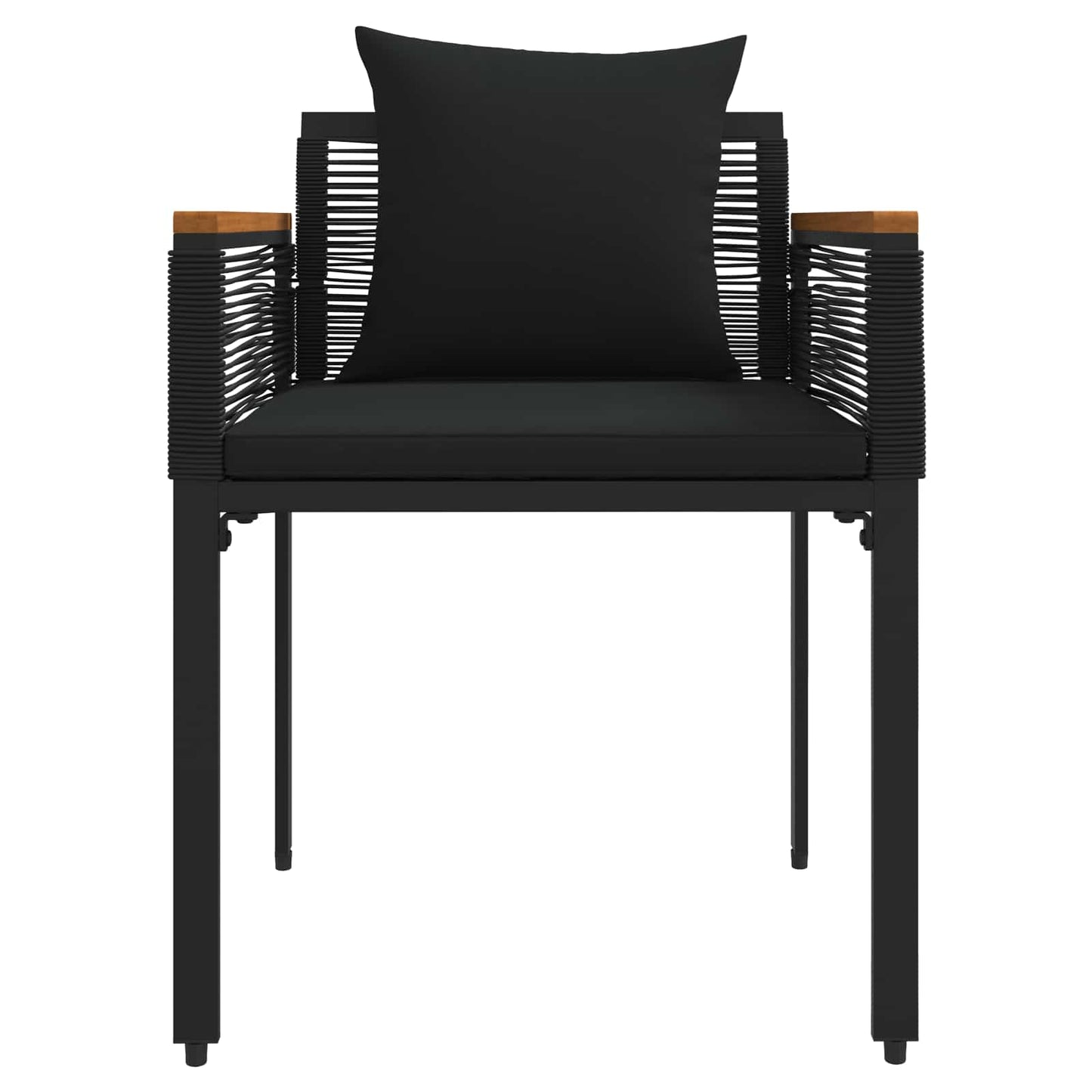 vidaXL Σετ Εξωτερικών Επίπλων με μαξιλάρι 3 pcs Μαύρο Ράτα PE