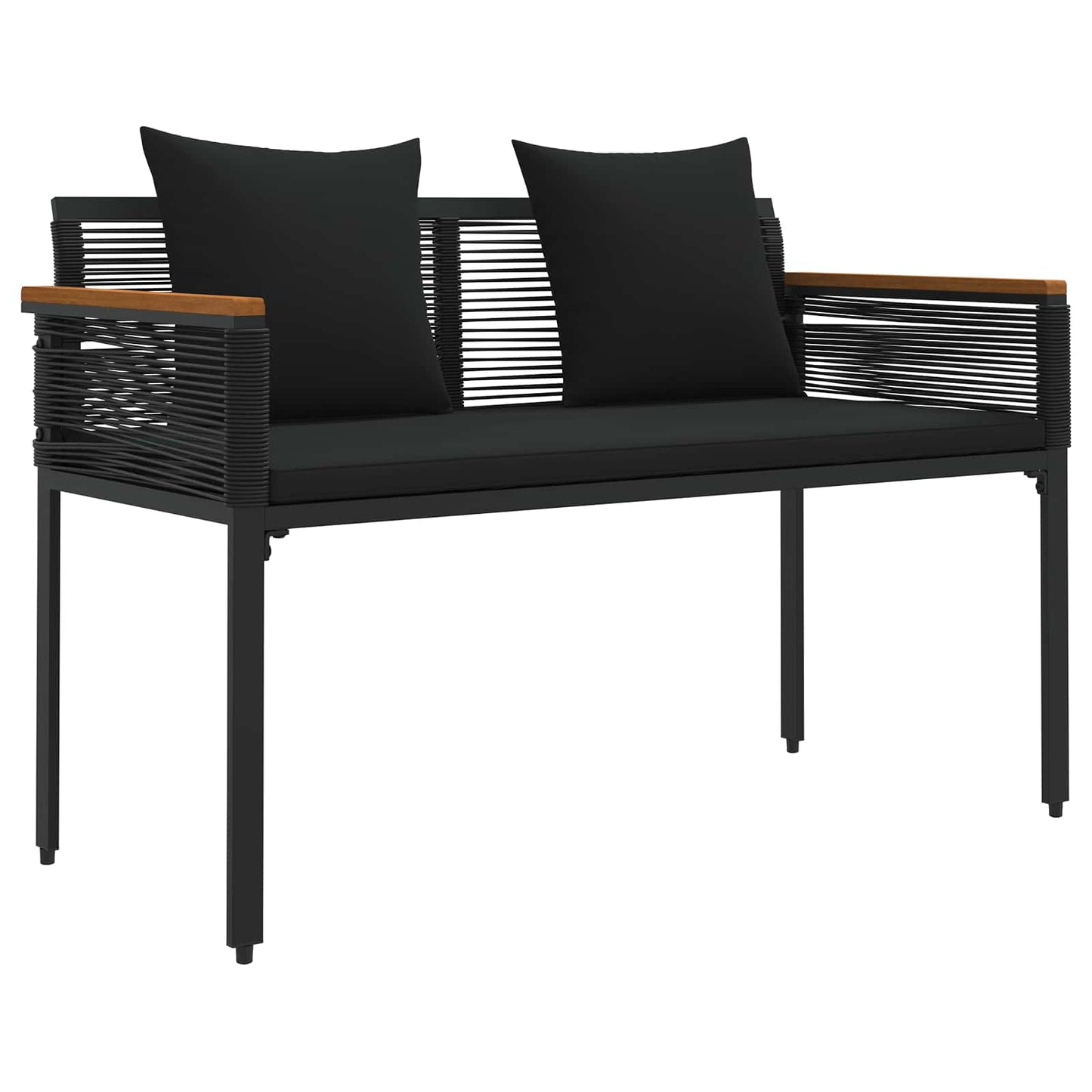 vidaXL Εξωτερικός πάγκος Μαύρο 117 x 54 x 74.5 εκ συνθετικό ρατάν
