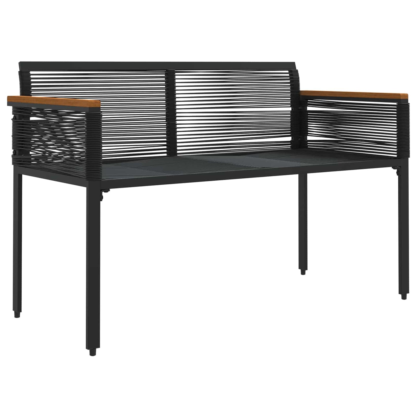 vidaXL Εξωτερικός πάγκος Μαύρο 117 x 54 x 74.5 εκ συνθετικό ρατάν