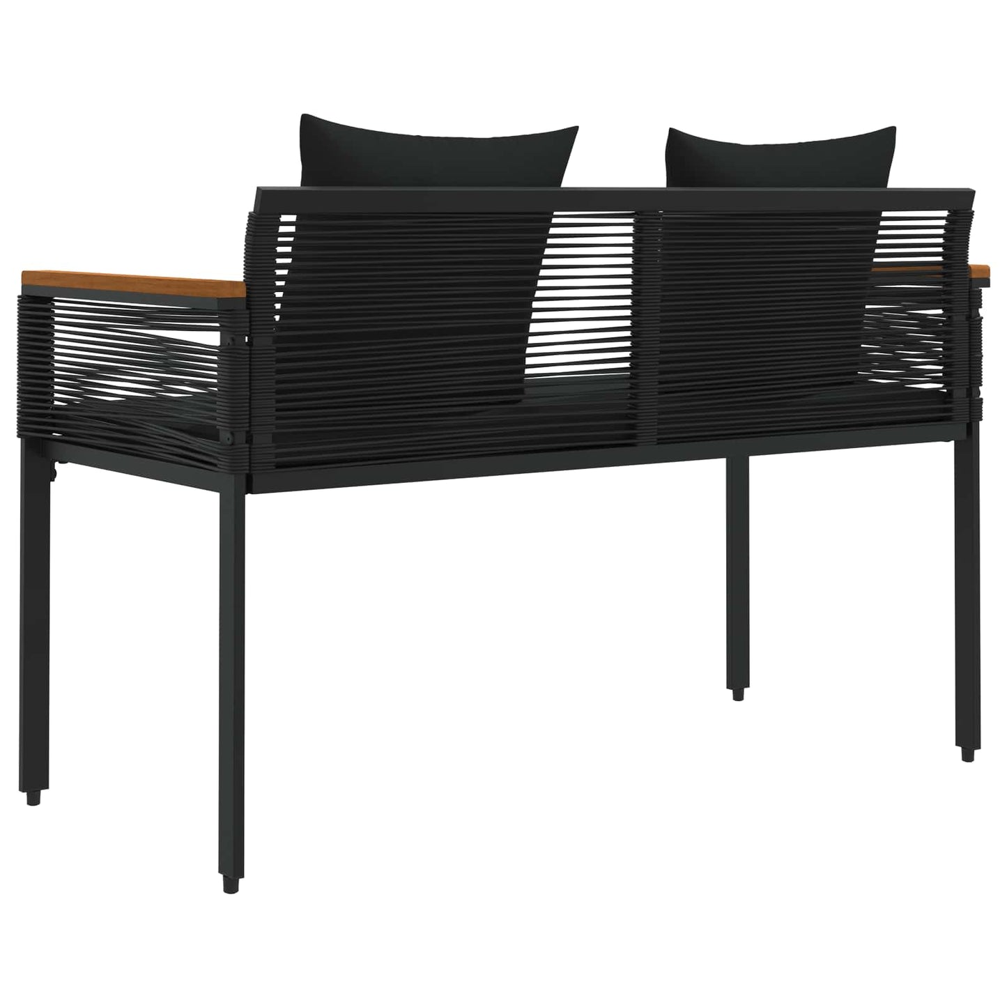 vidaXL Εξωτερικός πάγκος Μαύρο 117 x 54 x 74.5 εκ συνθετικό ρατάν