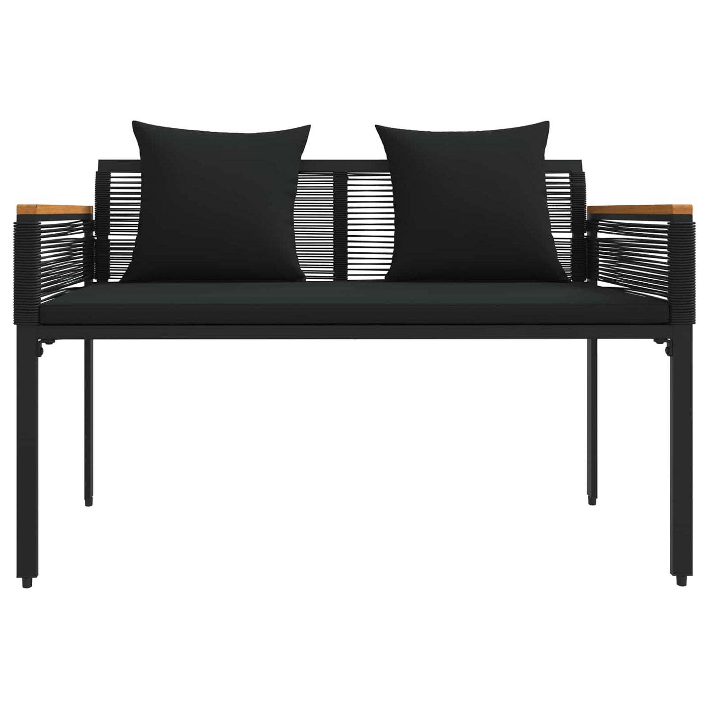 vidaXL Εξωτερικός πάγκος Μαύρο 117 x 54 x 74.5 εκ συνθετικό ρατάν