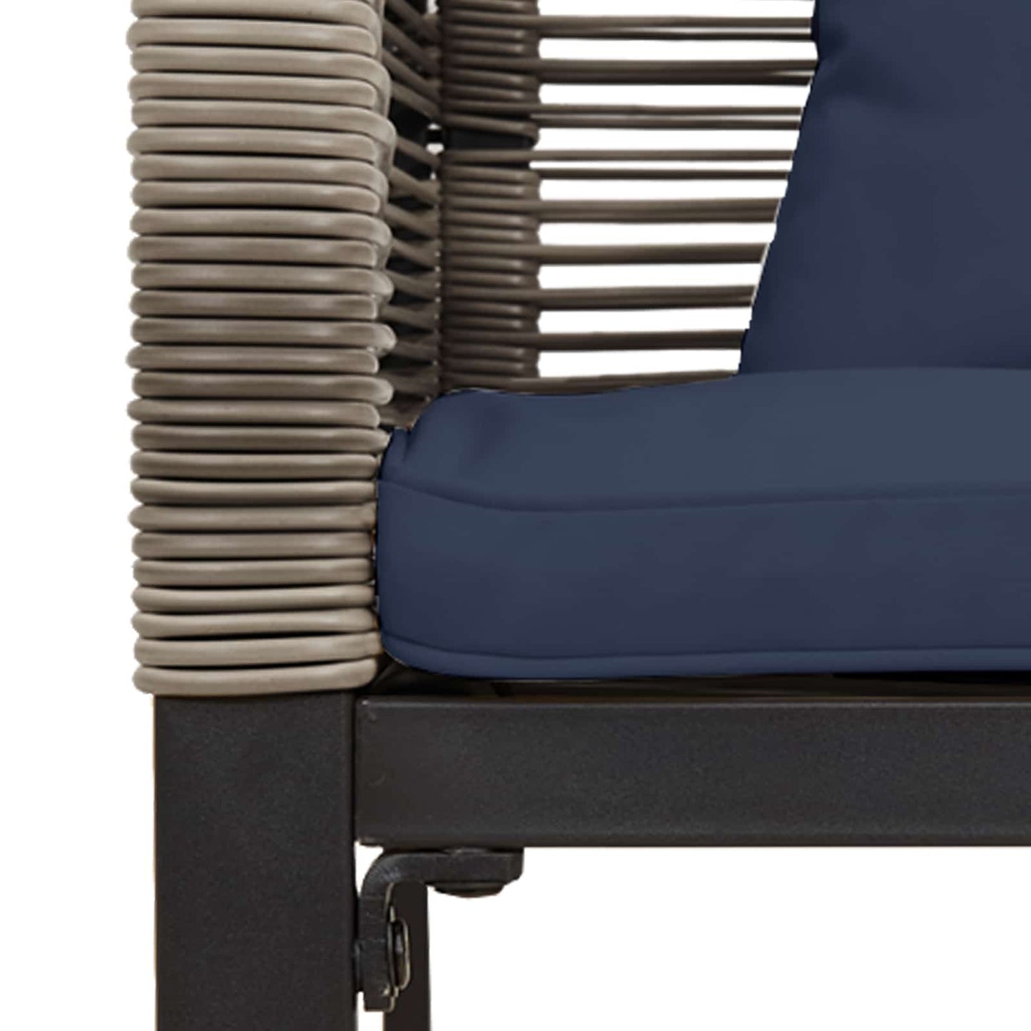 vidaXL Εξωτερικός πάγκος Γκρι και Navy Blue 117 x 54 x 74.5 εκ