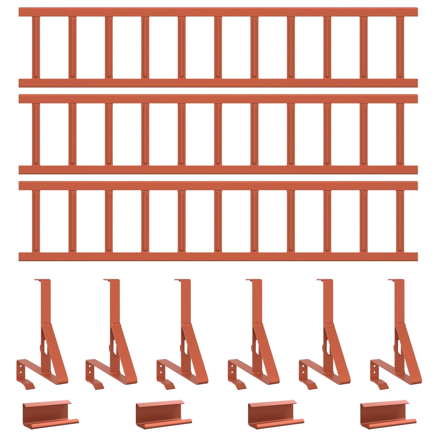 vidaXL Φρουρός χιονιού οροφής Κόκκινο 300 x 29,5 x 34,5 εκ. Ατσάλι