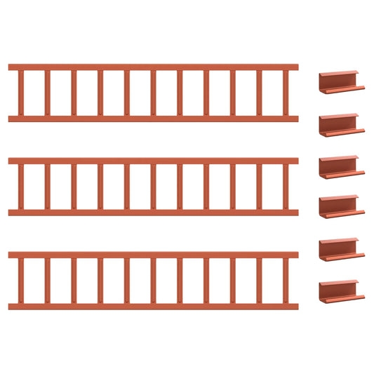 vidaXL Φρουρός χιονιού οροφής Κόκκινο 300 x 2,5 x 20 εκ Ατσάλι