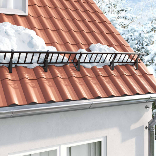 vidaXL Υποστήριξη Φράχτη Χιονιού 6 τμχ. Μαύρο 29,5 x 3 x 34,5 εκ