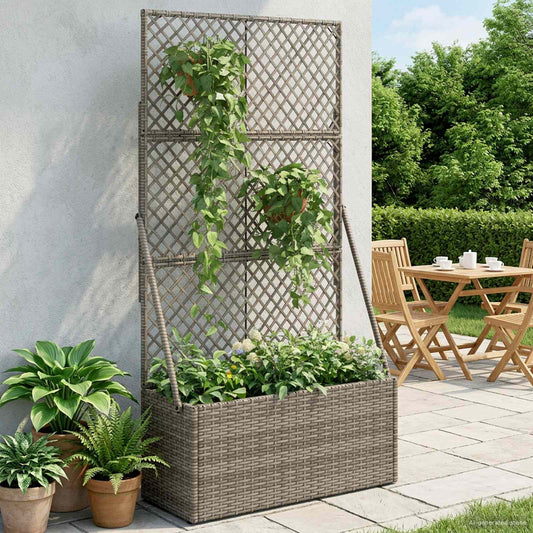 vidaXL Κηποτινάκι με Τρέλα Γκρι 70 x 30 x 135 εκ. συνθετικό ρατάν