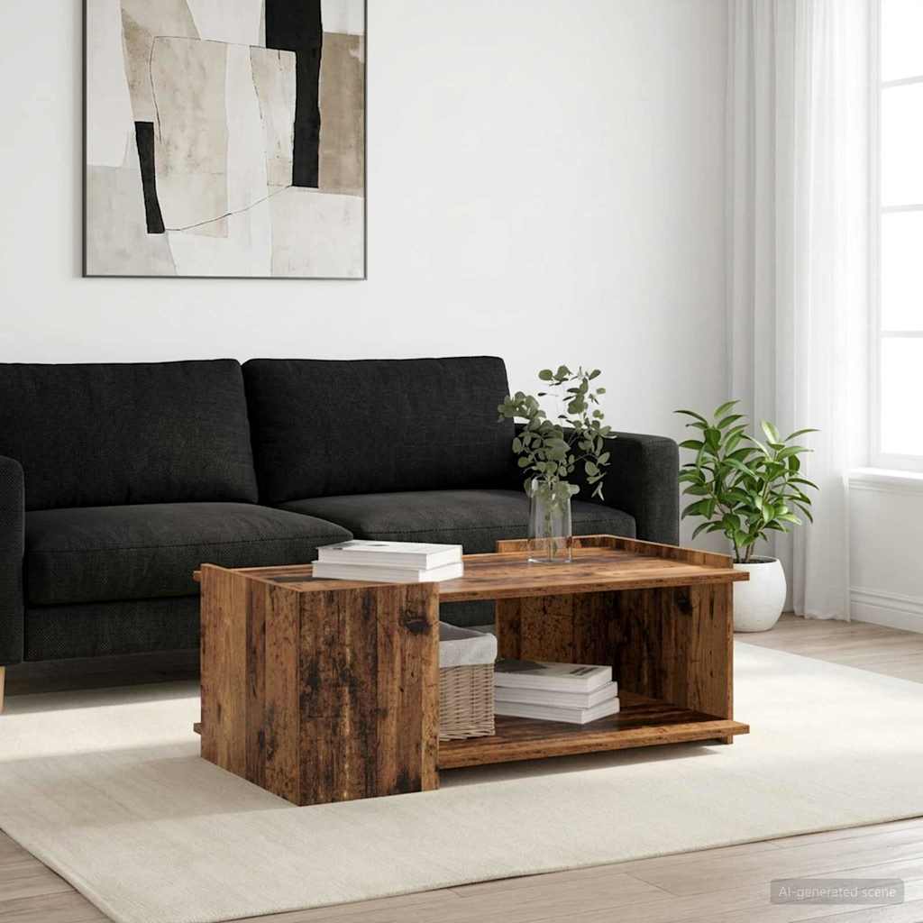vidaXL Τραπεζάκι σαλονιού Παλαιωμένο ξύλο 90 x 50 x 33 εκ.