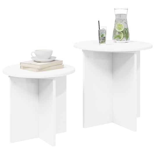 vidaXL Σετ βοηθητικά τραπεζάκια 2 pcs Μηχανικά επεξεργασμένο ξύλο