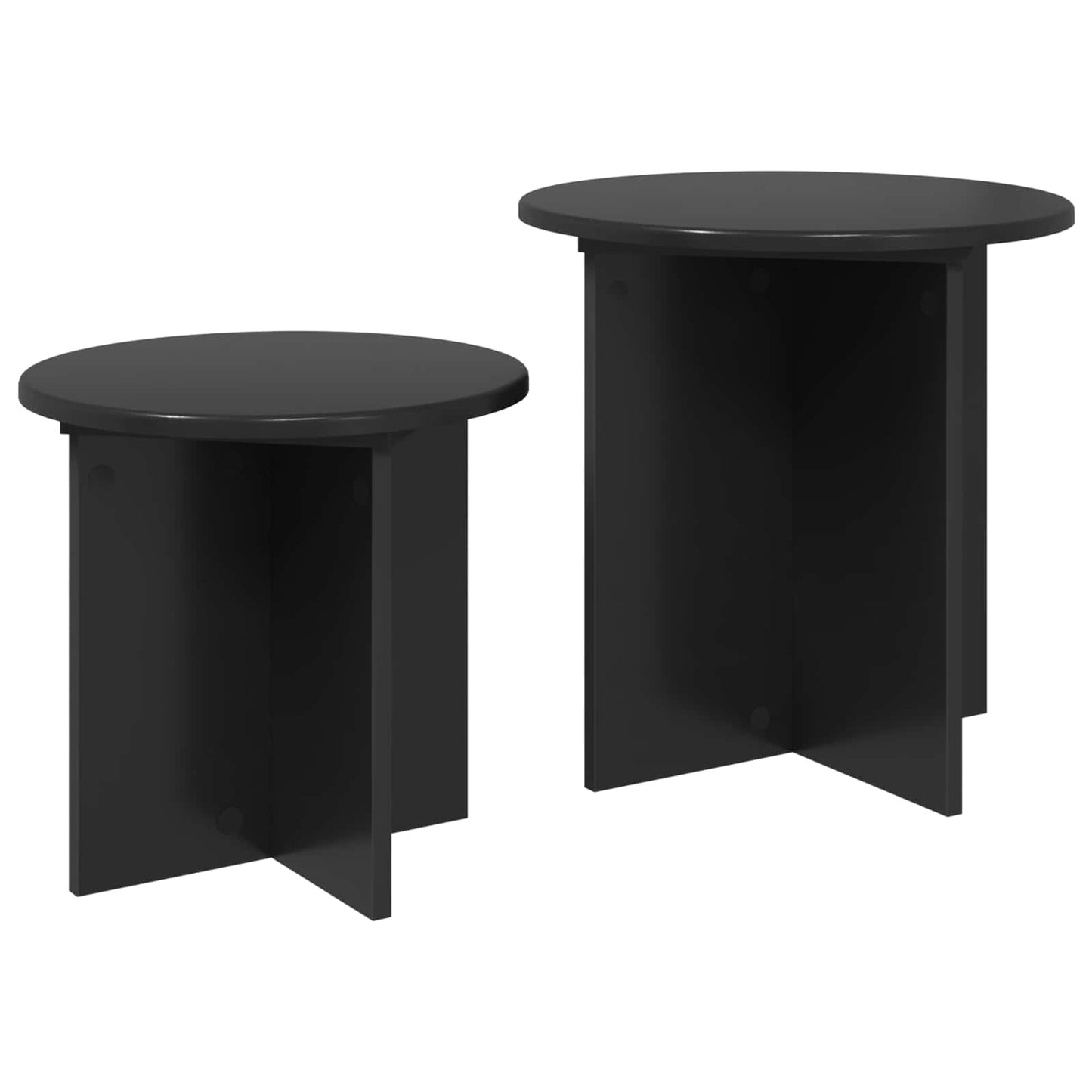 vidaXL Σετ βοηθητικά τραπεζάκια με αποθήκευση 2 pcs Μαύρη Δρυς