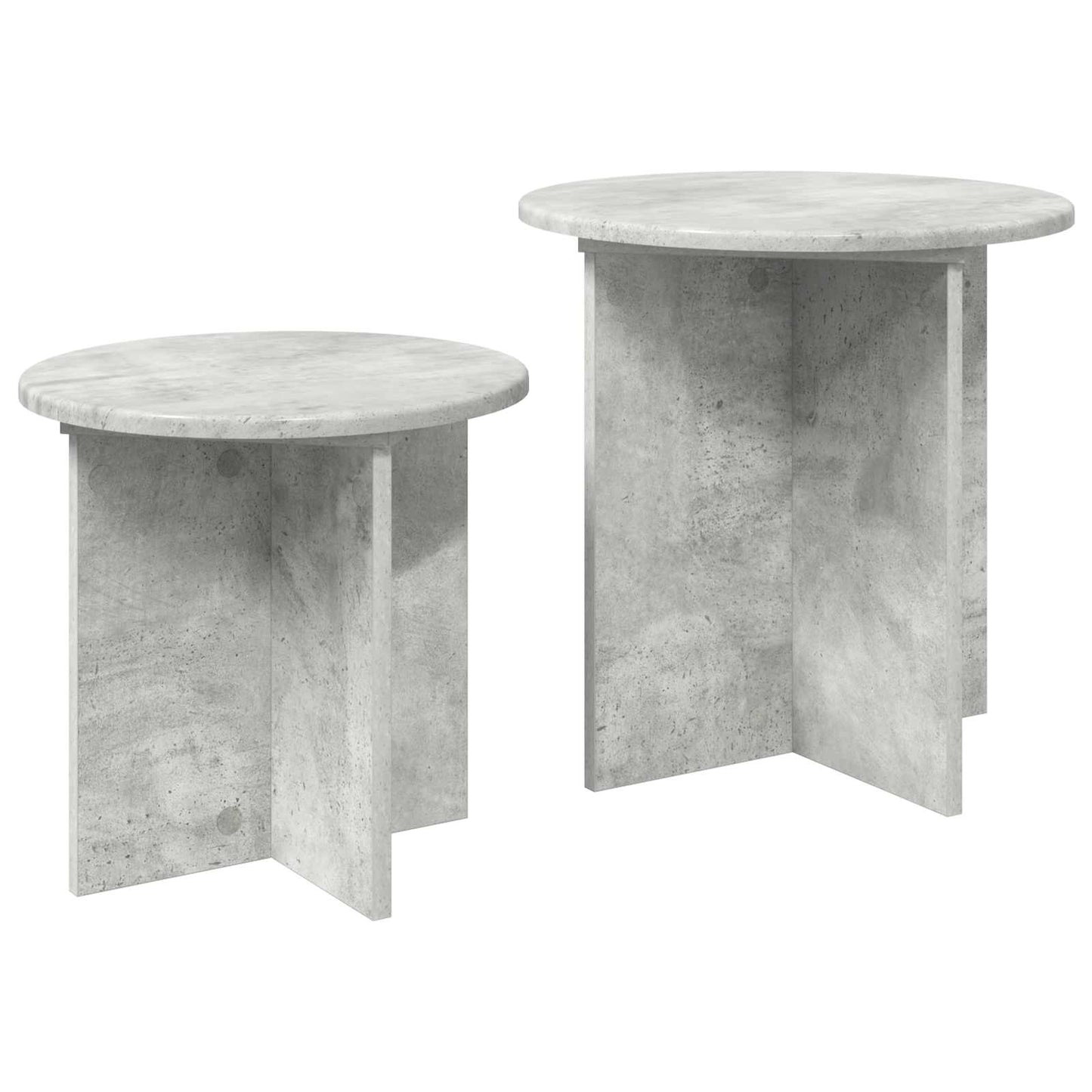 vidaXL Σετ βοηθητικά τραπεζάκια με αποθήκευση 2 pcs Γκρι Σκυροδέματος
