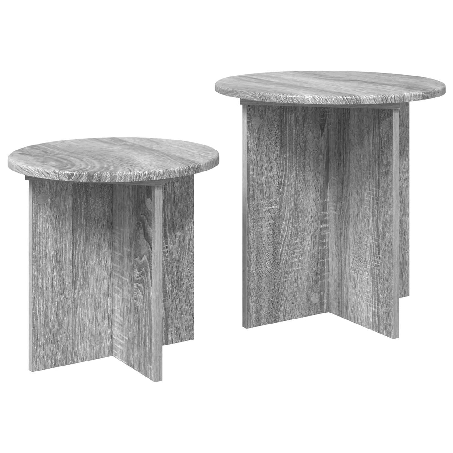 vidaXL Σετ βοηθητικά τραπεζάκια με αποθήκευση 2 pcs Γκρι Sonoma