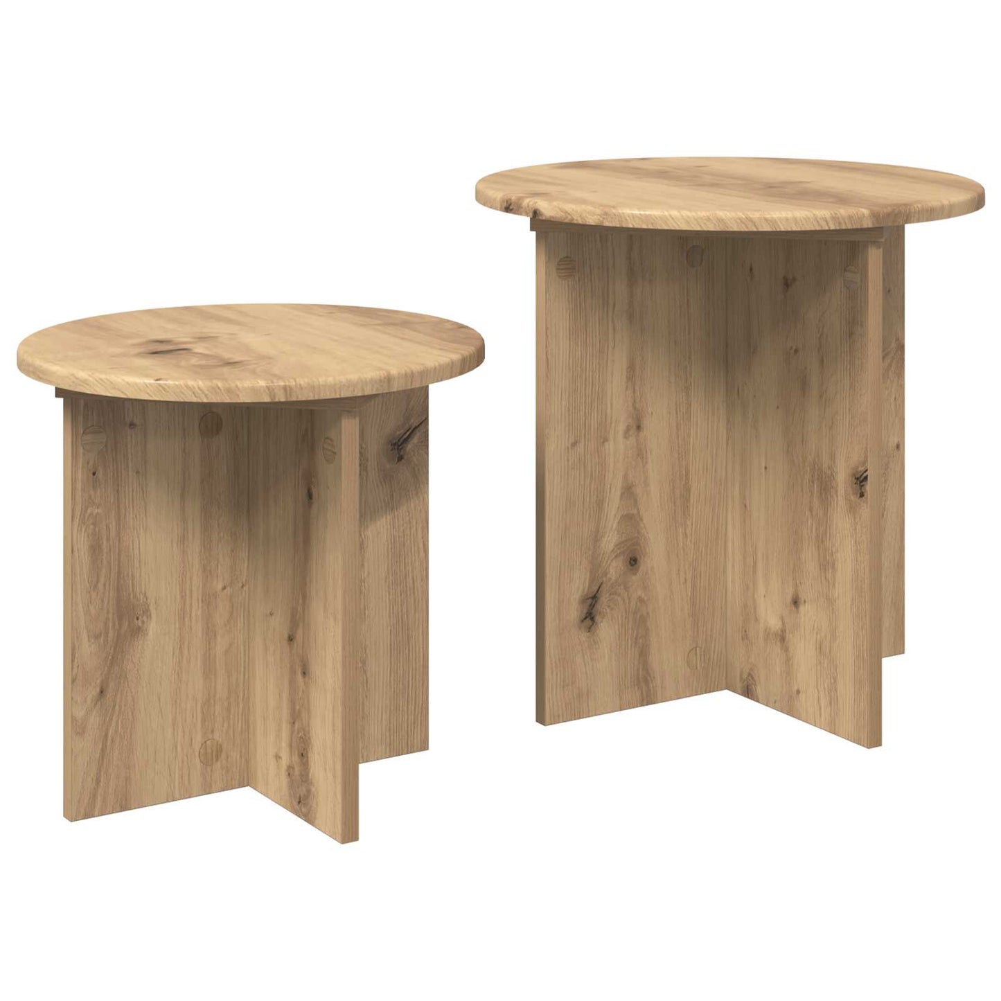 vidaXL Σετ βοηθητικά τραπεζάκια με αποθήκευση 2 pcs Artisan Δρυς