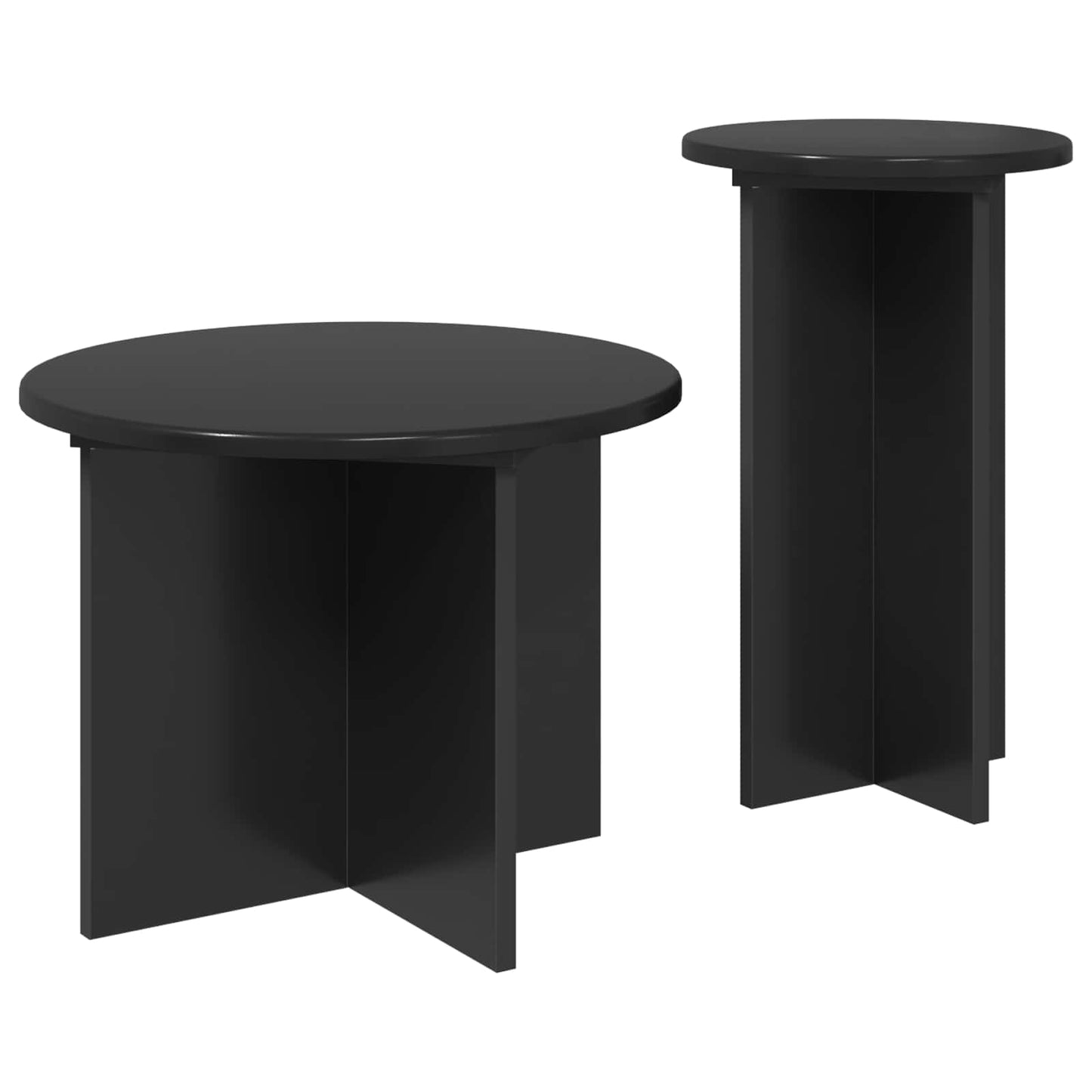 vidaXL Σετ βοηθητικά τραπεζάκια 2 pcs Μαύρη Δρυς Επεξεργασμένο Ξύλο