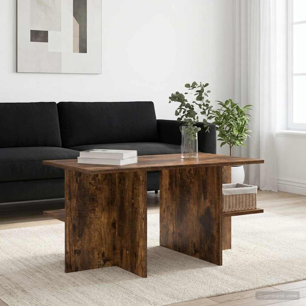 vidaXL Τραπεζάκι σαλονιού Καπνιστή Δρυς 87 x 50 x 45 εκ