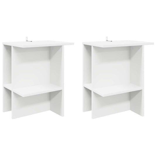 vidaXL Τραπεζάκι σαλονιού 2 pcs Λευκό 40 x 30 x 49 εκ.