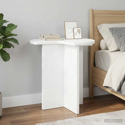 vidaXL Τραπεζάκι Πλευράς 2 pcs Λευκό Ø 39 x 38 εκ Επεξεργασμένο Ξύλο