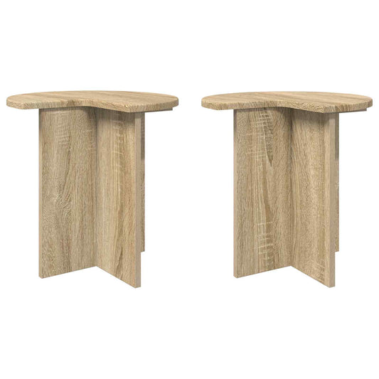 vidaXL Τραπεζάκι Πλευράς με αποθήκευση 2 pcs Sonoma Δρυς Ø 39 x 38 εκ