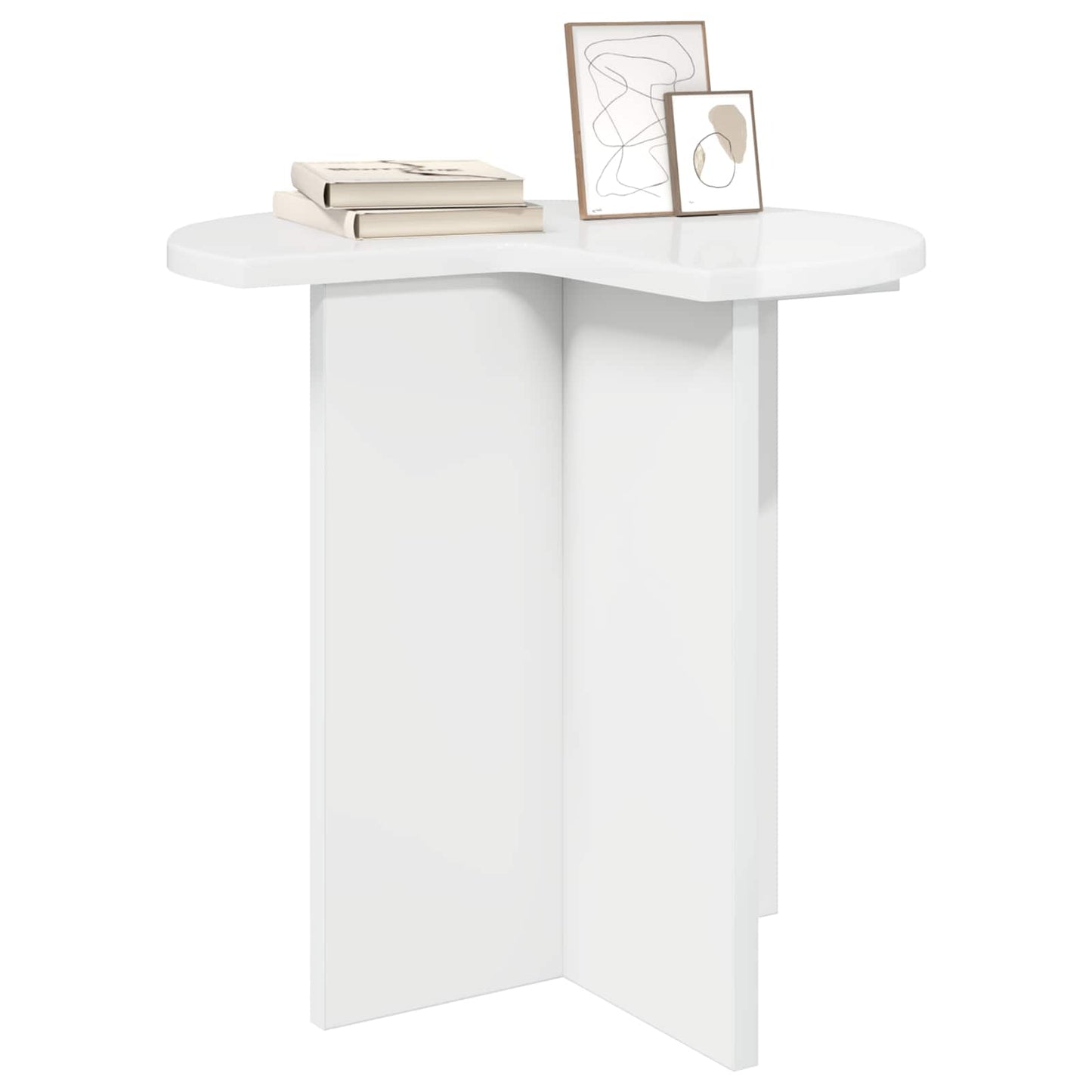 vidaXL Τραπεζάκι Πλευράς 2 pcs Γυαλιστερό Λευκό Ø 39 x 38 εκ