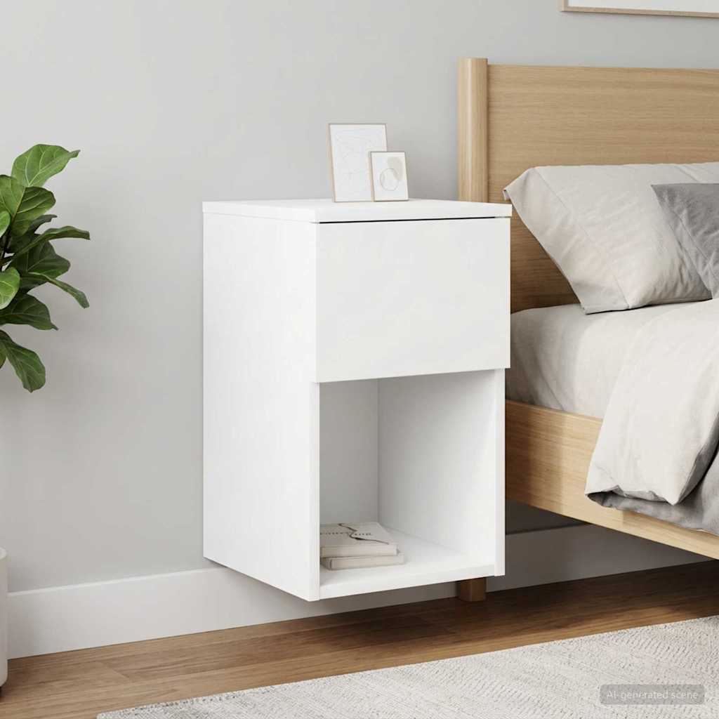 vidaXL Ντουλάπι κρεβατιού Λευκό 29 x 31,5 x 49 εκ Επεξεργασμένο Ξύλο