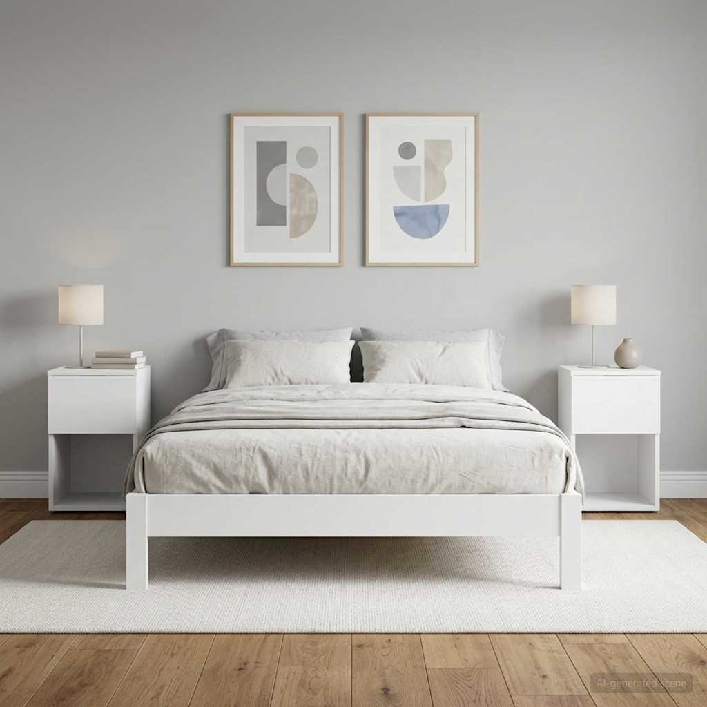 vidaXL Ντουλάπι κρεβατιού 2 τμχ. Λευκό 29 x 31,5 x 49 εκ