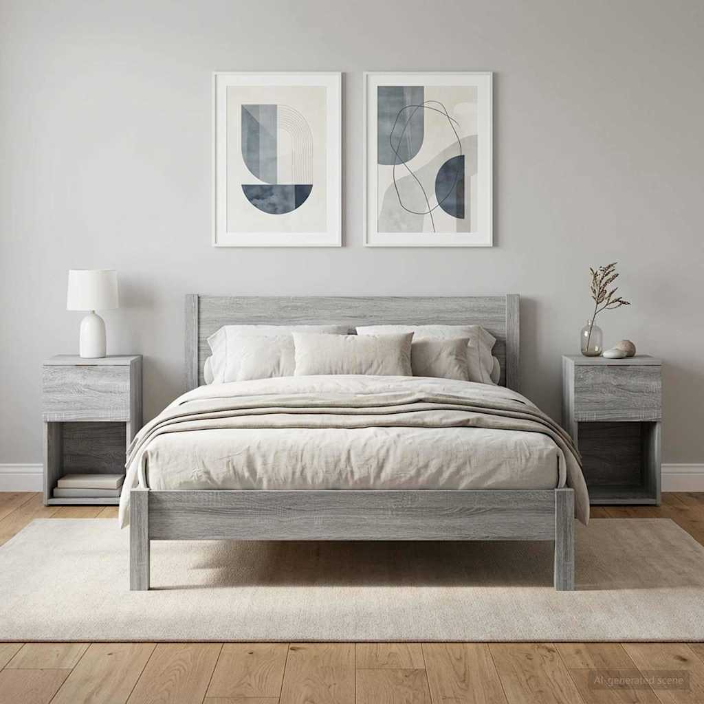 vidaXL Ντουλάπι κρεβατιού 2 τμχ. Γκρι Sonoma 29 x 31,5 x 49 εκ