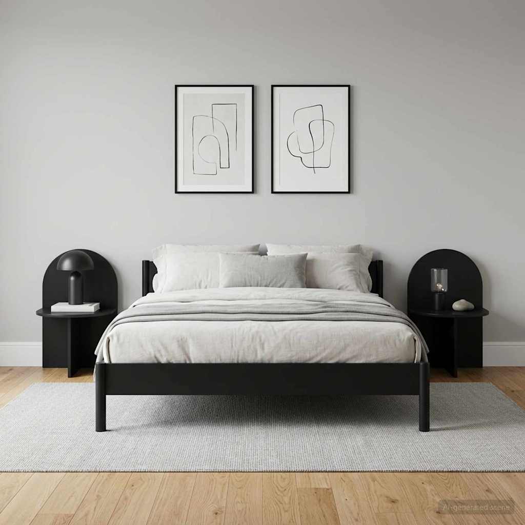 vidaXL Κομοδίνο 2 τμχ. Μαύρη Δρυς 48 x 49 x 65 εκ.