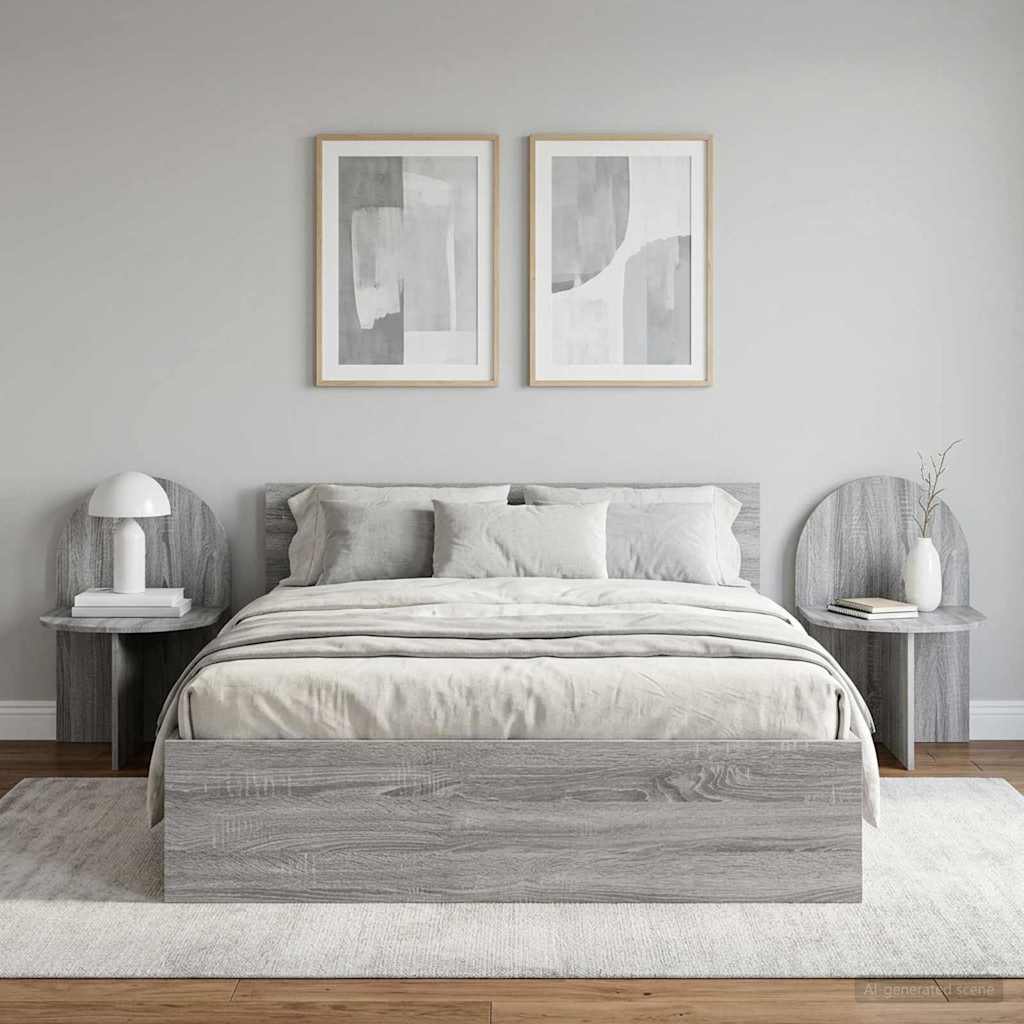 vidaXL Κομοδίνο 2 τμχ. Γκρι Sonoma 48 x 49 x 65 εκ.