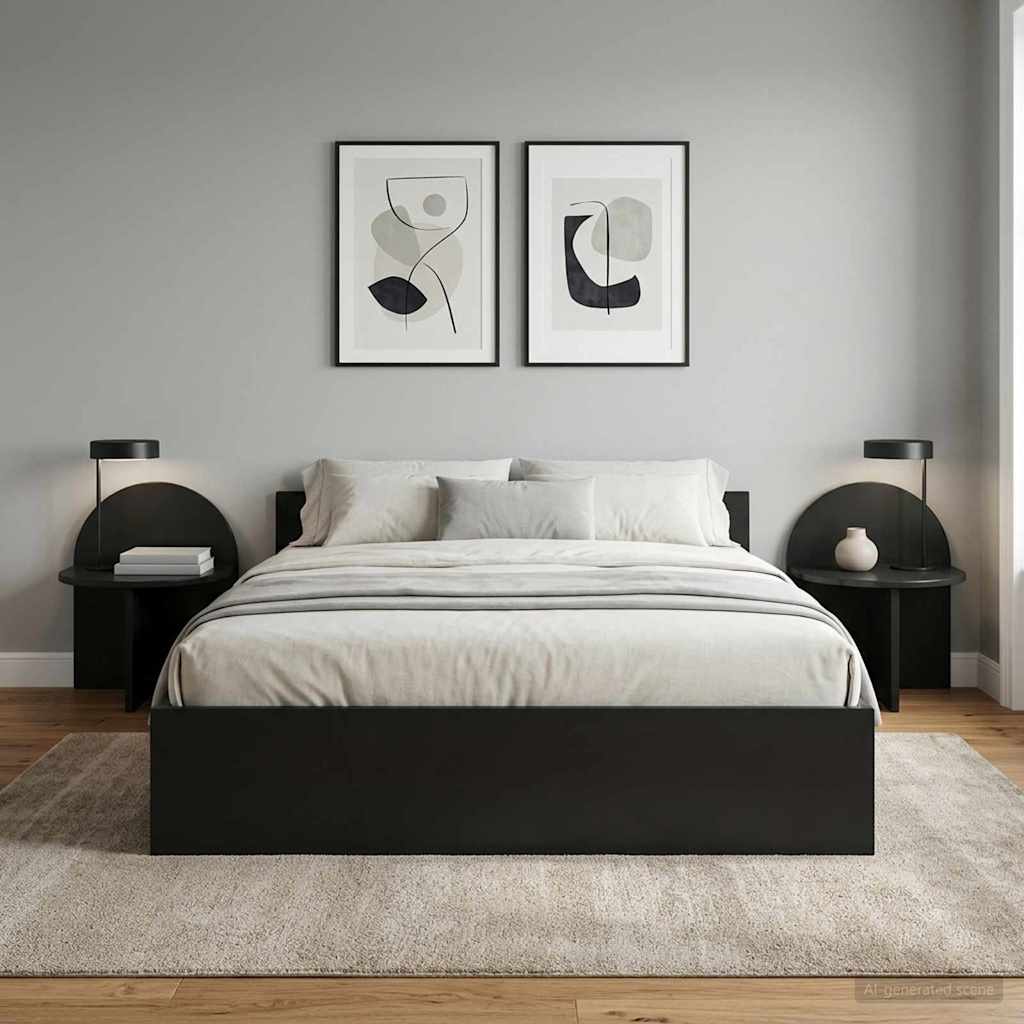 vidaXL Κομοδίνο 2 τμχ. Μαύρη Δρυς 40 x 35,5 x 45,5 εκ.