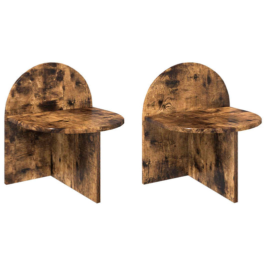 vidaXL Κομοδίνο 2 pcs Καπνισμένο Ξύλο Δρυός 40 x 35,5 x 45,5 εκ.