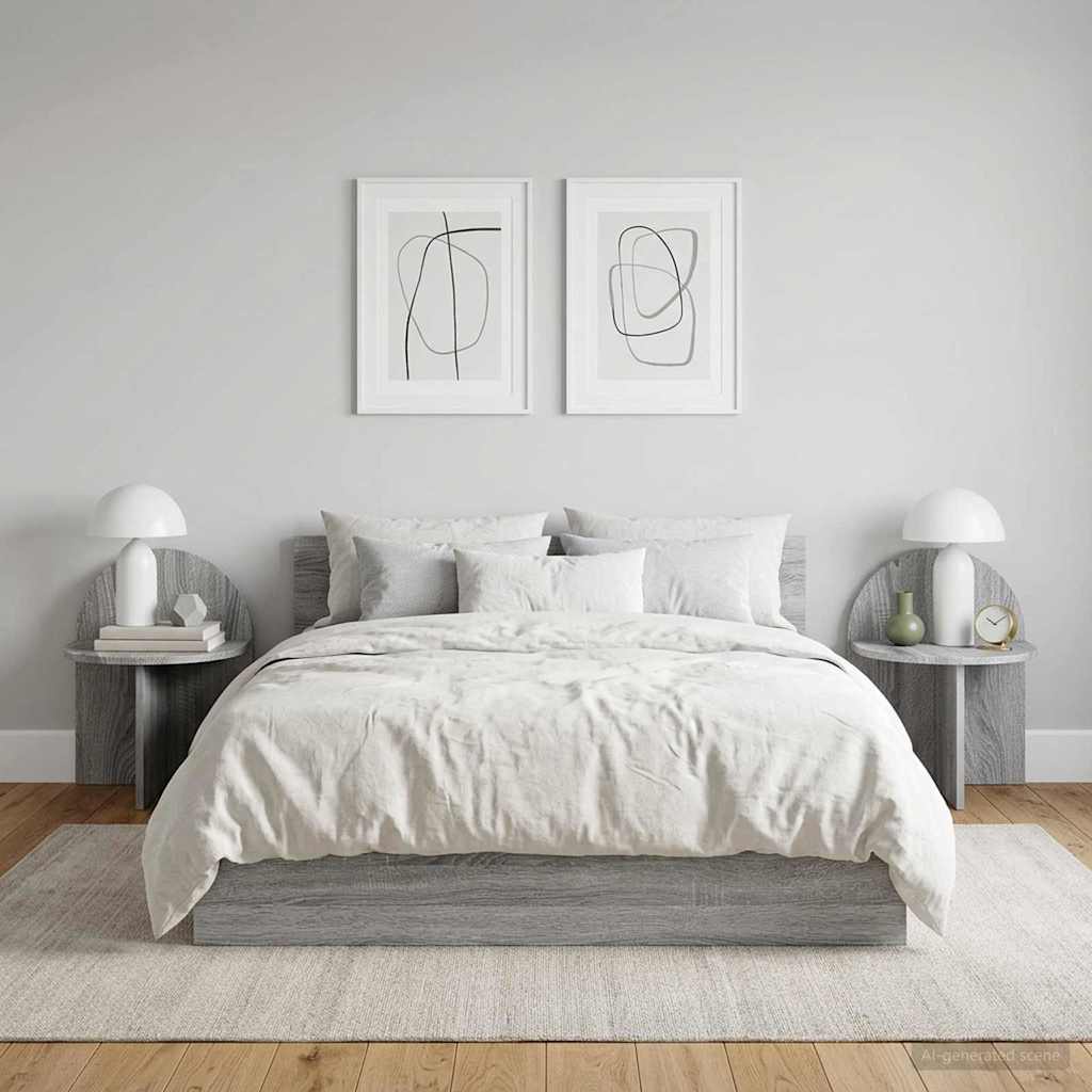 vidaXL Κομοδίνο 2 pcs Γκρι Sonoma 40 x 35,5 x 45,5 εκ.