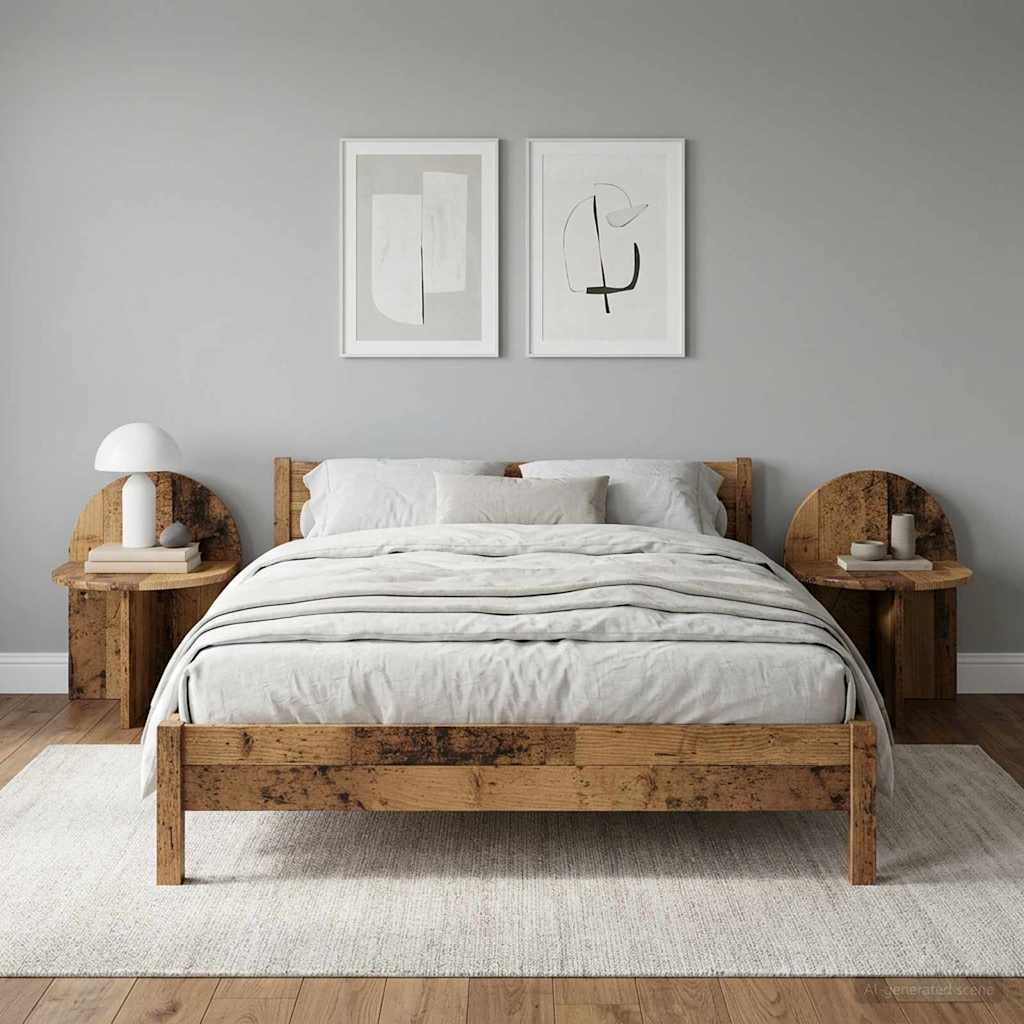 vidaXL Κομοδίνο 2 pcs Παλαιωμένο ξύλο 40 x 35,5 x 45,5 εκ.