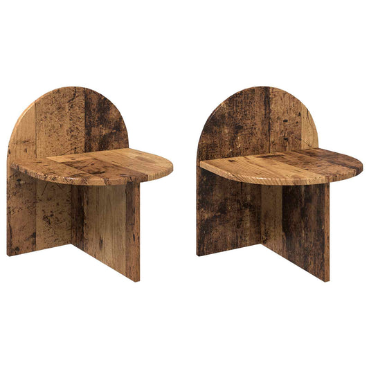 vidaXL Κομοδίνο 2 pcs Παλαιωμένο ξύλο 40 x 35,5 x 45,5 εκ.
