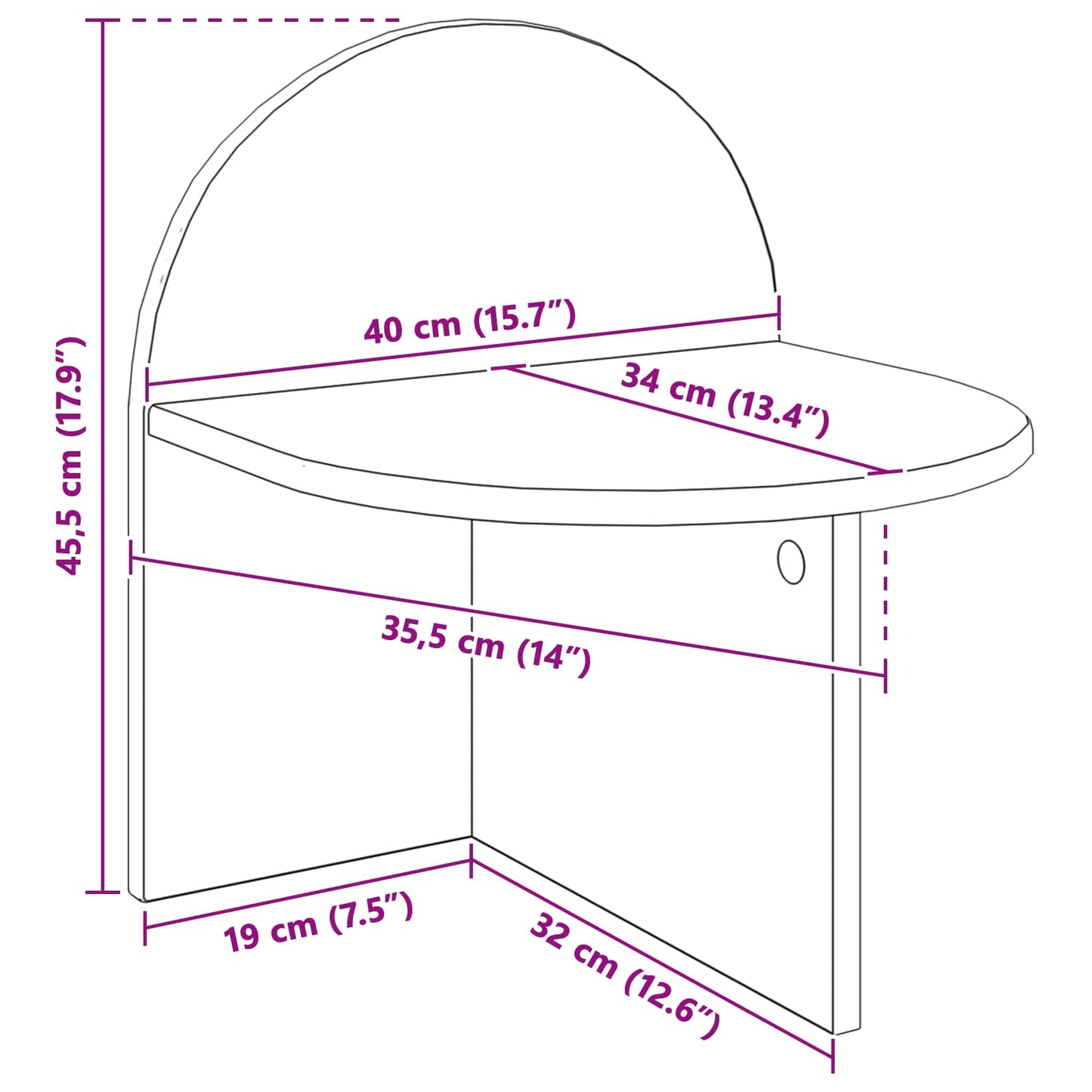 vidaXL Κομοδίνο Artisan Δρυς 40 x 35,5 x 45,5 εκ.