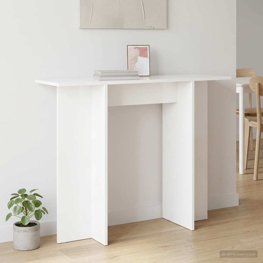 vidaXL Τραπέζι κονσόλας Λευκό 100 x 30 x 75 εκ Επεξεργασμένο Ξύλο
