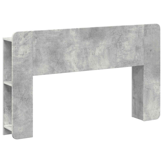 vidaXL Κρεβάτι με Κεφαλάρι Γκρι Σκυροδέματος Επεξεργασμένο Ξύλο