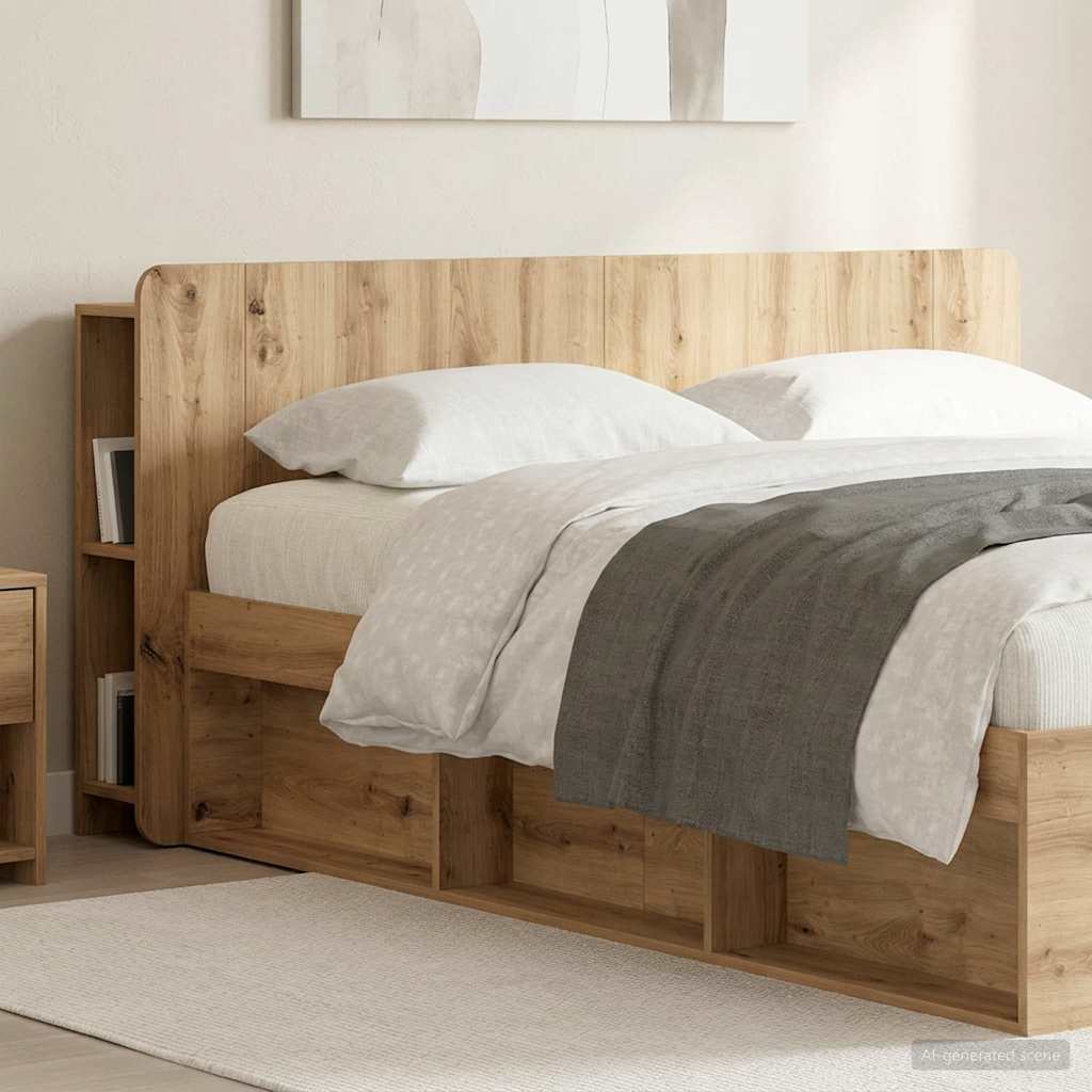 vidaXL Κρεβάτι με Κεφαλάρι Artisan Δρυς 140 cm Επεξεργασμένο Ξύλο