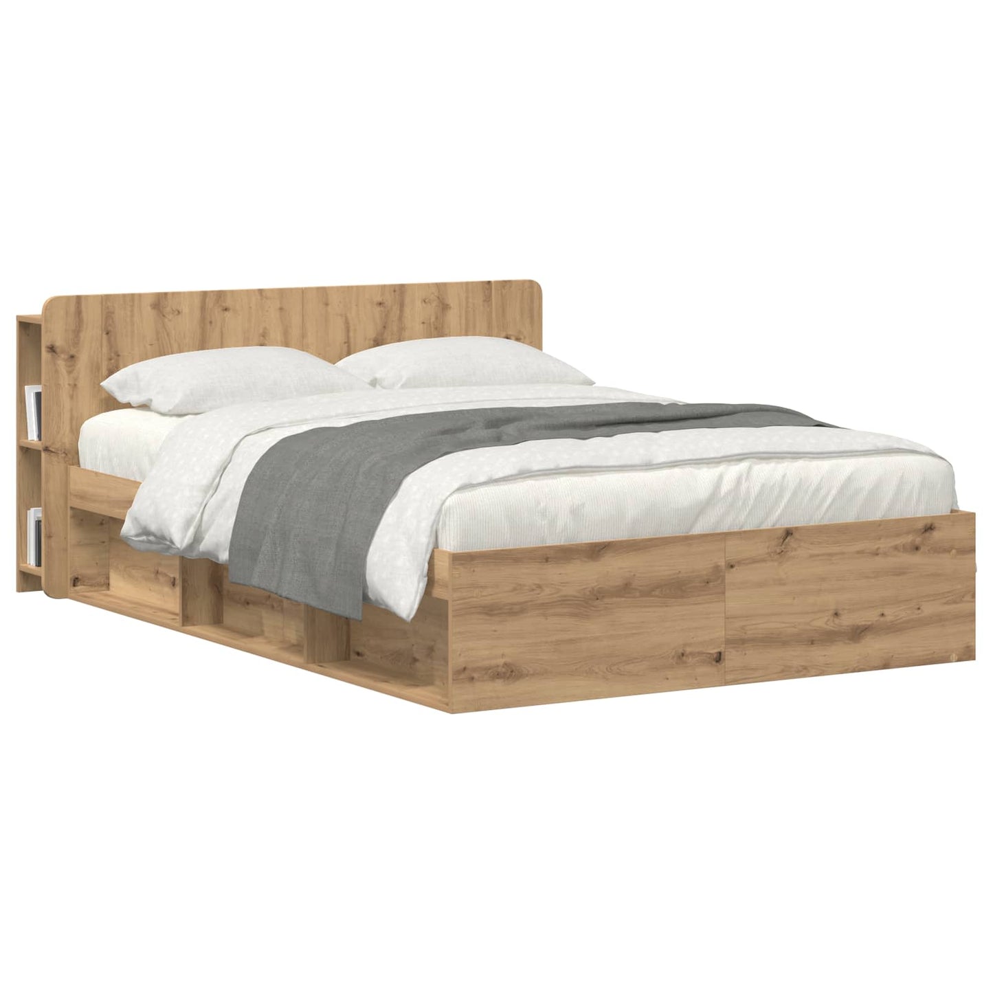 vidaXL Κρεβάτι με Κεφαλάρι Artisan Δρυς 160 cm Επεξεργασμένο Ξύλο