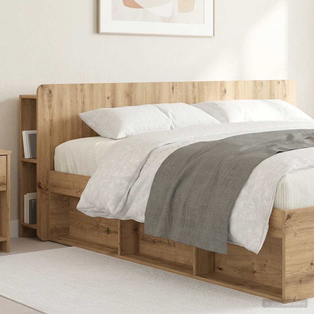 vidaXL Κρεβάτι με Κεφαλάρι Artisan Δρυς 180 cm Επεξεργασμένο Ξύλο