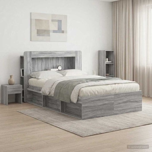 vidaXL Κρεβάτι με Κεφαλάρι Γκρι Sonoma Μηχανικά επεξεργασμένο ξύλο