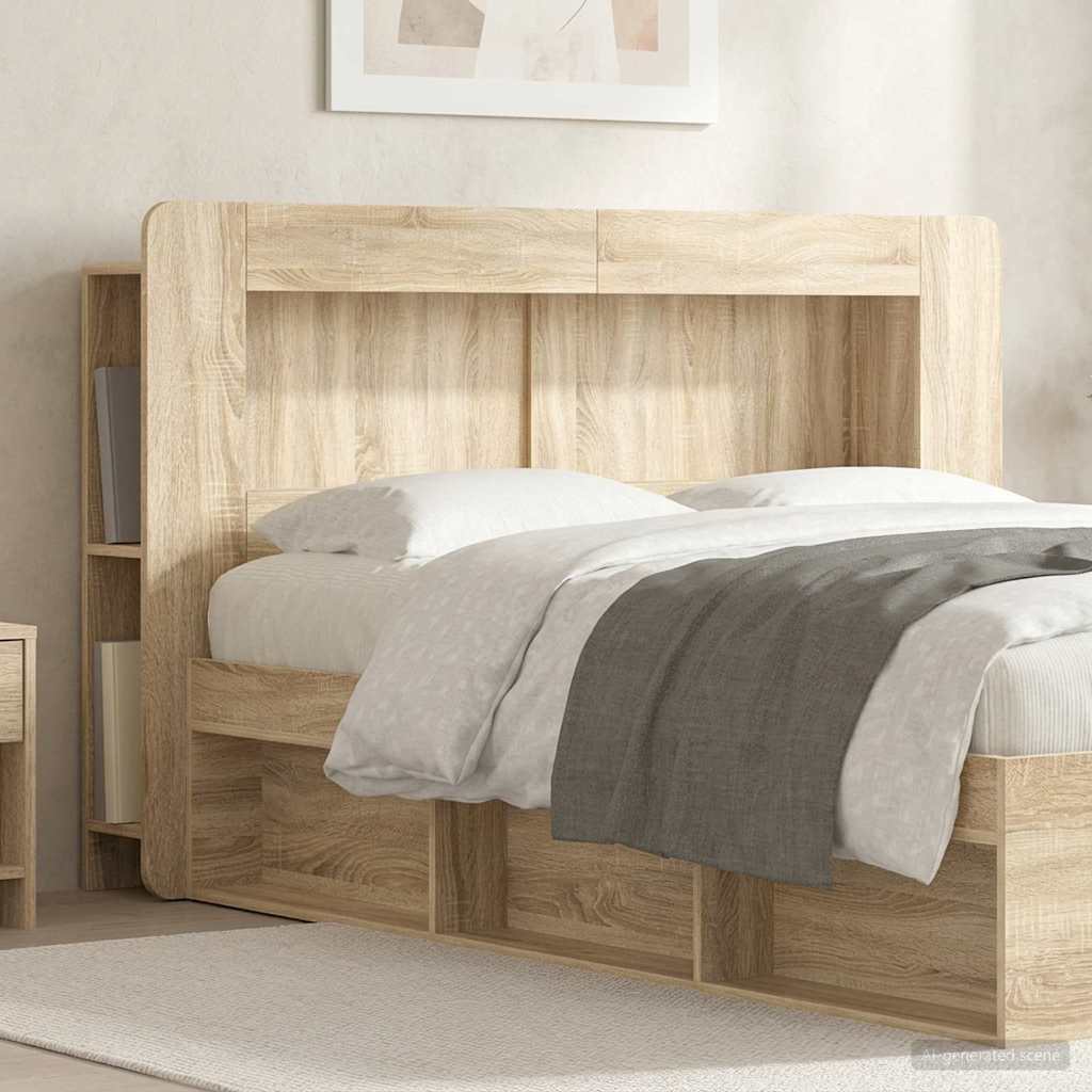 vidaXL Κρεβάτι με Κεφαλάρι Sonoma Δρυς Μηχανικά επεξεργασμένο ξύλο