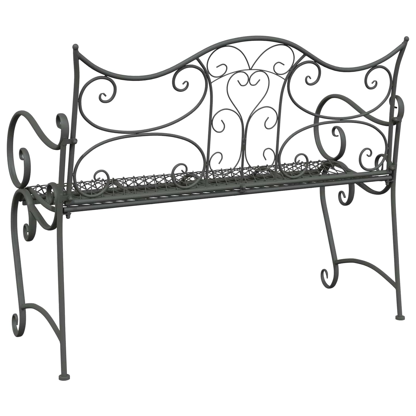 vidaXL Παγκάκι κήπου 2-Αριθμός καθισμάτων 114 x 56,5 x 90 εκ. Ατσάλι