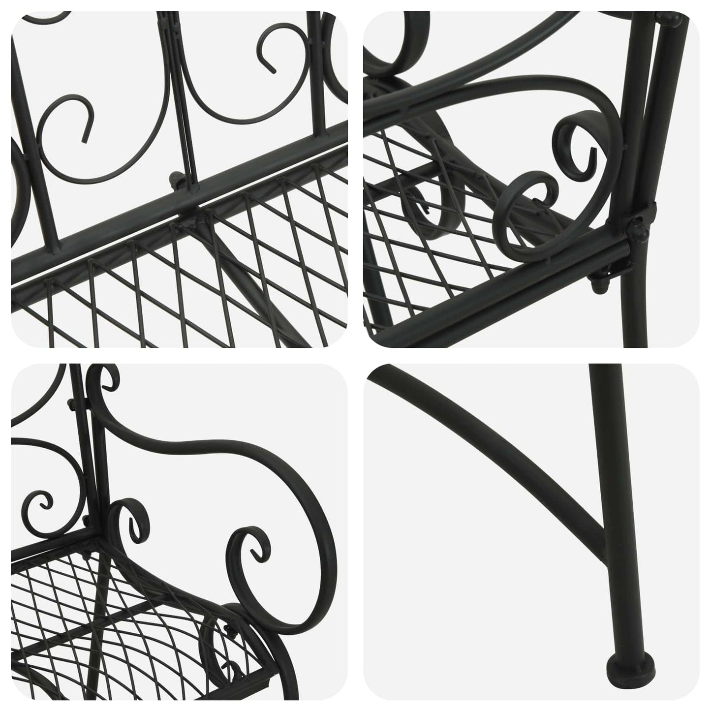 vidaXL Παγκάκι κήπου 2-Αριθμός καθισμάτων 114 x 56,5 x 90 εκ. Ατσάλι