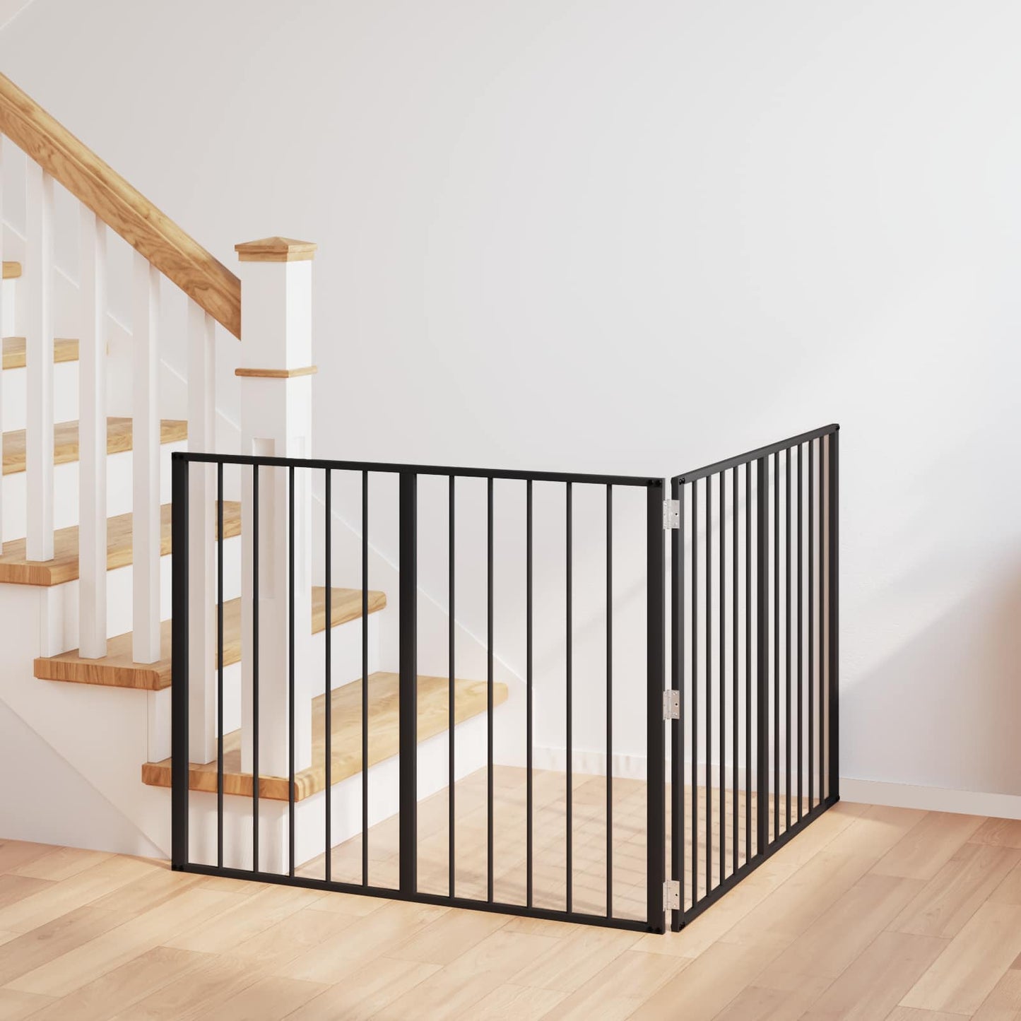 vidaXL Πόρτα Σκύλου 2 τμχ. Μαύρο 100 x 80 cm Επικαλυμμένος Χάλυβας